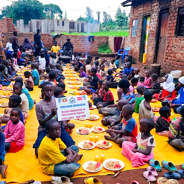 Food packs being prepared